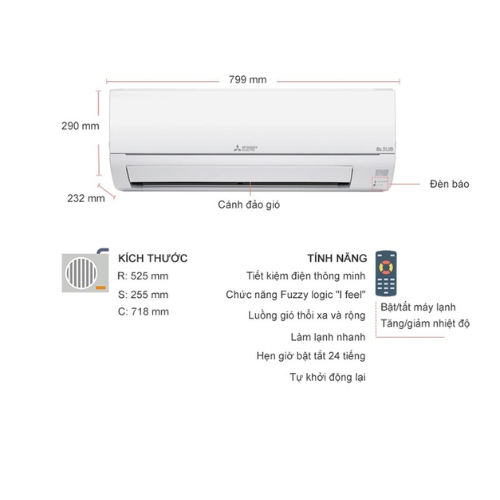 Điều hòa Mitsubishi Heavy Inverter 1 chiều 9000 SRK10YYP-W5 